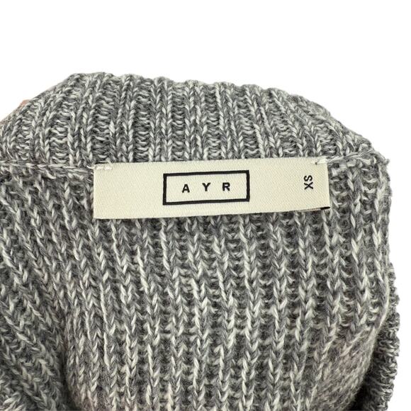 AYR Mens The Sloop Crewneck Merino Wool Sweater in Fuzzy TV Gray Size XS - Picture 6 of 9